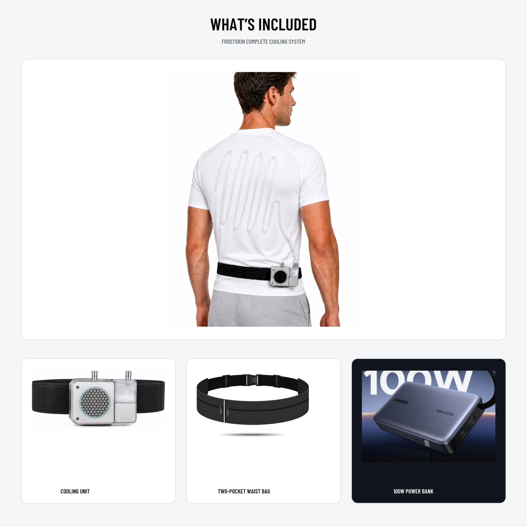 Everything included with the FROSTSKIN short-sleeve cooling system